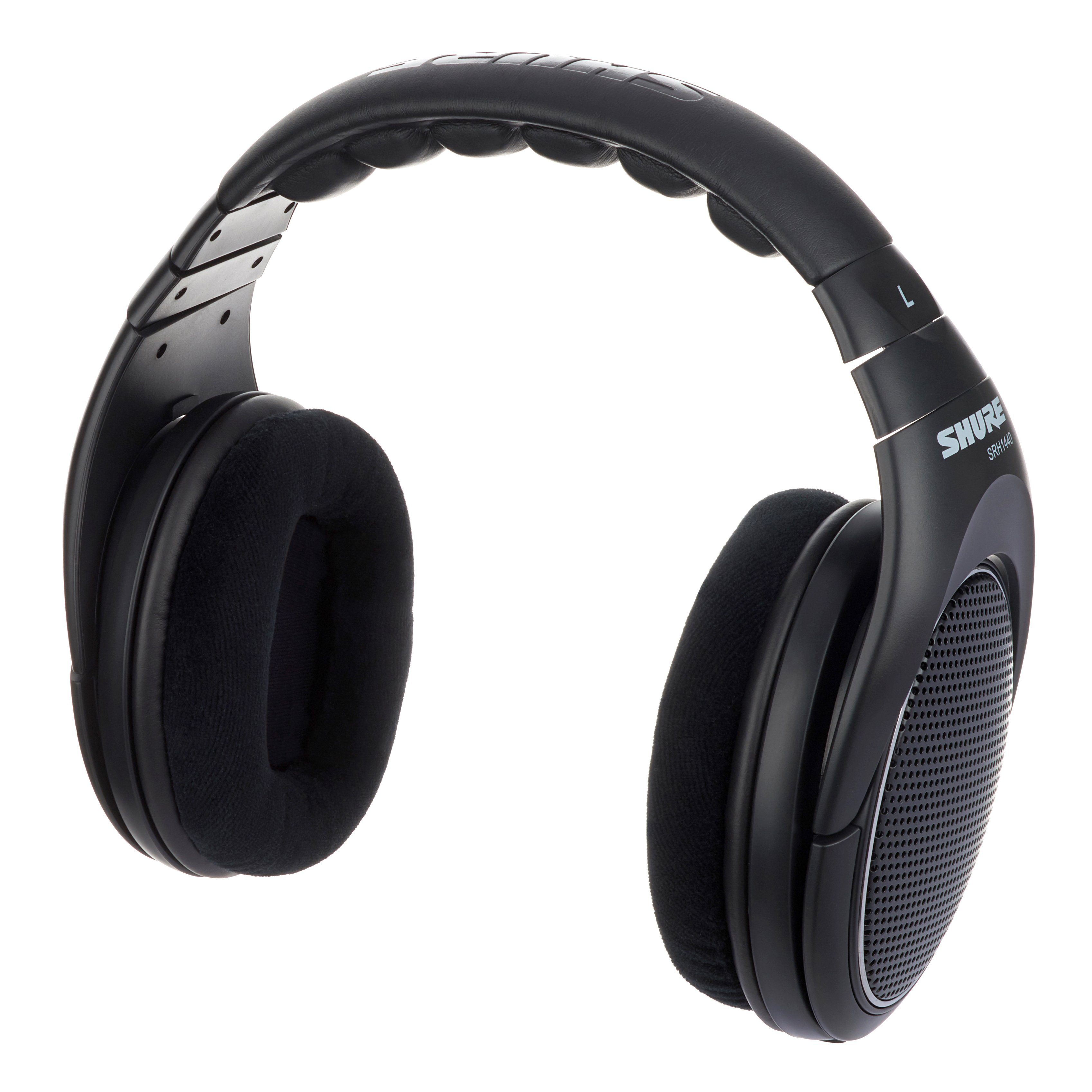exceptionally natural sound with wide stereo image and precisely tailored frequency response Shure SRH1440 Professional Open-back Premium Headphones black detachable cable velour ear pads 